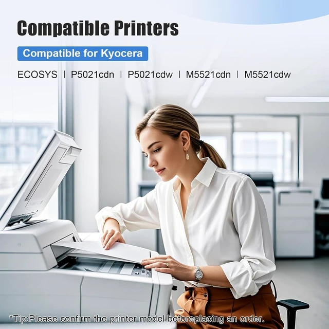 Alt view image 2 of 4 - TK-5232 TK5232 Toner Cartridge Compatible for Kyocera TK-5232K 1T02R90US0 for ECOSYS P5021cdn P5021cdw M5521cdn M5521cdw Black 2 Pack