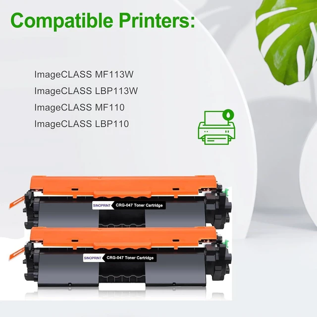 Alt view image 3 of 6 - 047 Toner Cartridge Replacement for Canon ImageCLASS MF113W LBP113W MF110/LBP110 Series i-SENSYS MF113W LBP113W MF110/LBP110 Printer(2 Packs Black)