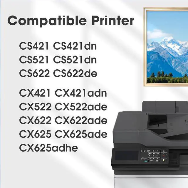 Alt view image 2 of 6 - CS421 Toner Cartridge 78C10K0 78C10 Replacement for Lexmark CS421 CS421dn CS521dn CS622de CX421adn CX522ade CX622ade CX625ade CX625adhe Printer (Black, 1-Pack)