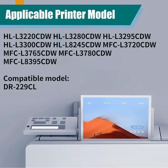 Alt view image 2 of 7 - DR229CL Drum Unit Compatible Replacement for Brother DR229 DR-229CL Imaging Unit Work for HL-L3300CDW HL-L3220CDW MFC-L3720CDW MFC-L3720CDW MFC-L3780CDW Printer (1Black)