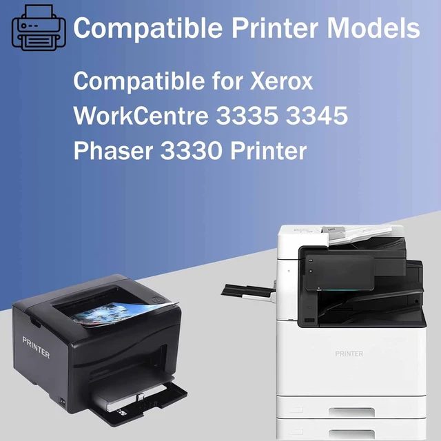 Alt view image 2 of 7 - 106R03623 High Yield Toner Cartridge Compatible for Xerox WorkCentre 3335 3345 Phaser 3330 Printer, Premium Print Performance for Your Office Needs, 15000 Pages (BK-3PACK)