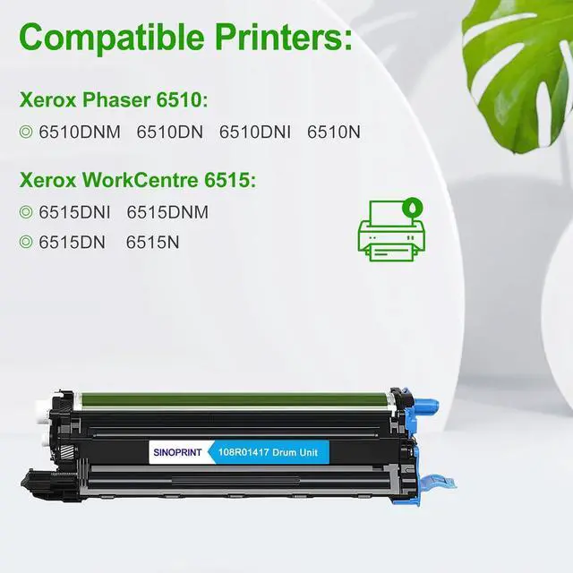 Alt view image 3 of 7 - Compatible 6510 6515 Drum Unit Cyan 108R01417 Replacement for Xerox Phaser 6510DNM 6510DN 6510DNI 6510N WorkCentre 6515DNI 6515DNM 6515DN 6515N Printer (Cyan,1-Pack)