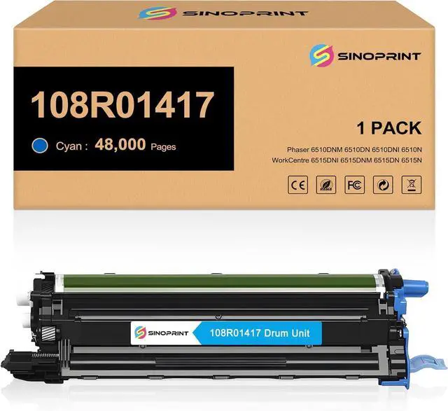 Main image of Compatible 6510 6515 Drum Unit Cyan 108R01417 Replacement for Xerox Phaser 6510DNM 6510DN 6510DNI 6510N WorkCentre 6515DNI 6515DNM 6515DN 6515N Printer (Cyan,1-Pack)