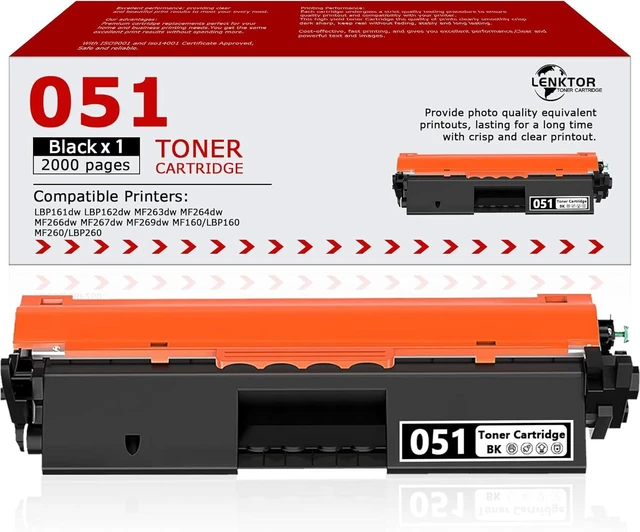 Main image of 051 Toner Cartridge CRG051 Black 1 Pack Replacement for Canon Toner Cartridge CRG-051 ImageClass LBP162dw MF264dw MF267dw MF269dw Printer Ink