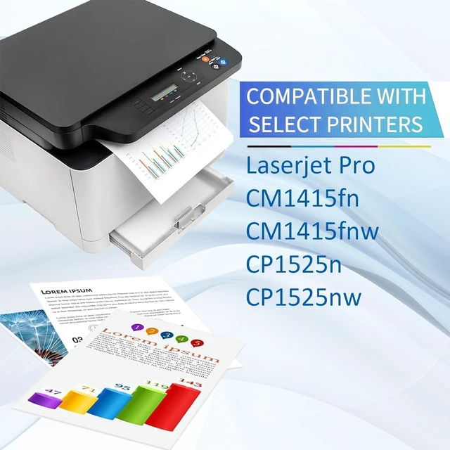 Alt view image 2 of 7 - 128A Toner Cartridge Compatible for HP 128A CE320A CE321A CE322A CE323A Toner Cartridges for HP LaserJet Pro CM1415fn CM1415fnw CP1525n CP1525nw Printers Combo Pack