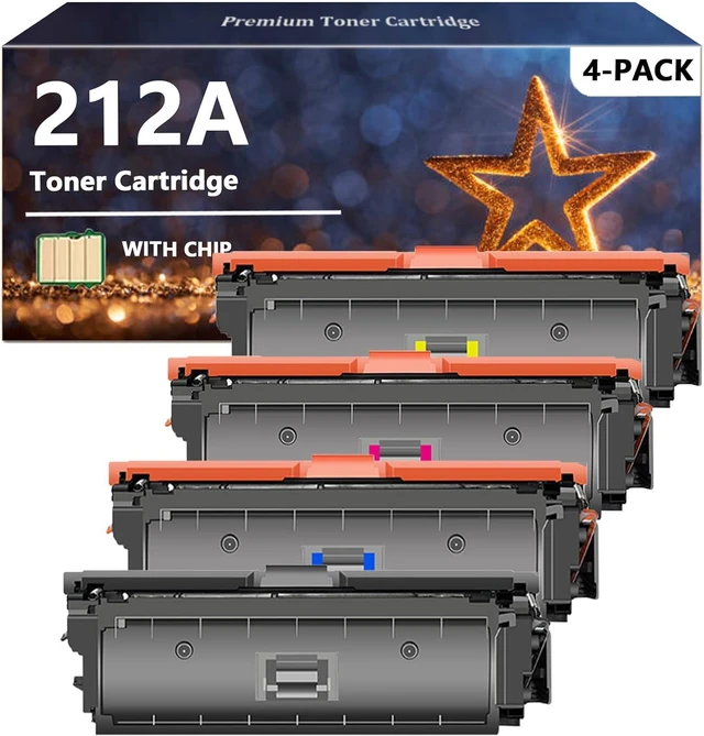 Main image of 212A Toner Cartridges Compatible for HP 212A W2120A W2121A W2122A W2123A Toner Cartridge, Quality Toner for HP Color Pro M554 M555 MFP M578 Series, 1 Set