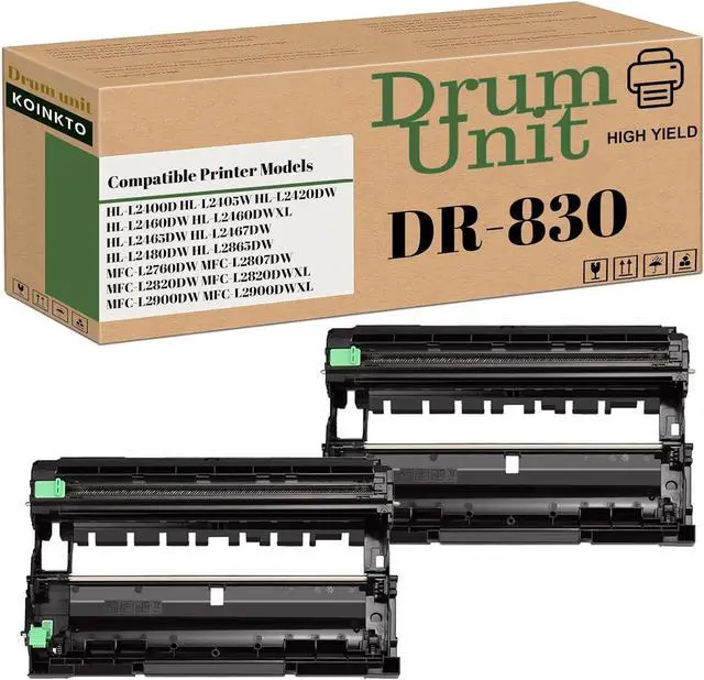 Main image of High-Yield Replacement Drum Unit DR-830 DR830 Compatible for Brother DCP-L2640DW L2647DW HL-L2400D L2405W L2420DW L2465DW L2467DW L2865DW MFC-L2760DW L2807DW L2820DW L2980DW (2-Pack Black)