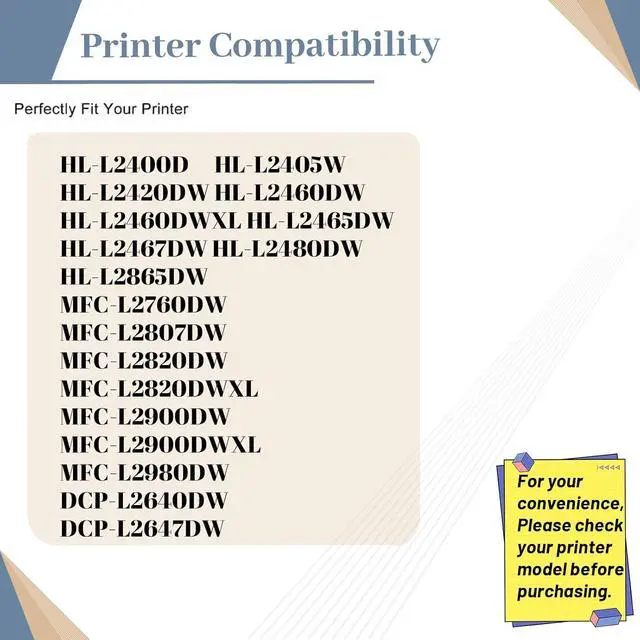 Alt view image 2 of 7 - High-Yield Replacement Drum Unit DR-830 DR830 Compatible for Brother DCP-L2640DW L2647DW HL-L2400D L2405W L2420DW L2465DW L2467DW L2865DW MFC-L2760DW L2807DW L2820DW L2980DW (2-Pack Black)