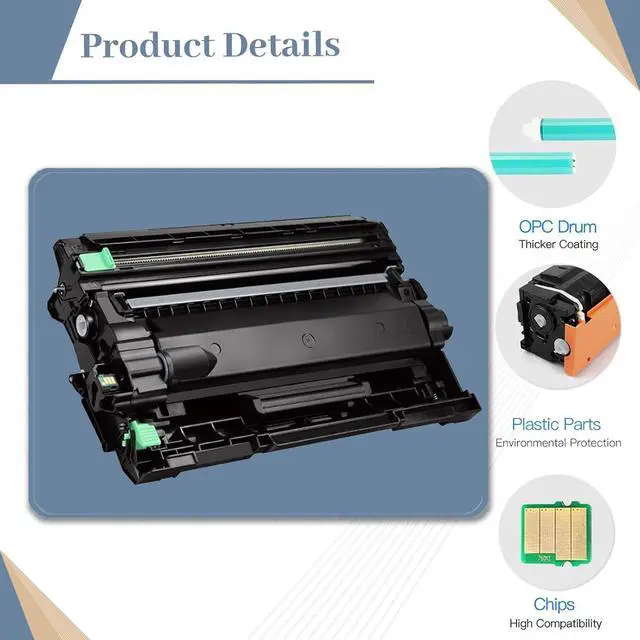 Alt view image 4 of 7 - High-Yield Replacement Drum Unit DR-830 DR830 Compatible for Brother DCP-L2640DW L2647DW HL-L2400D L2405W L2420DW L2465DW L2467DW L2865DW MFC-L2760DW L2807DW L2820DW L2980DW (2-Pack Black)