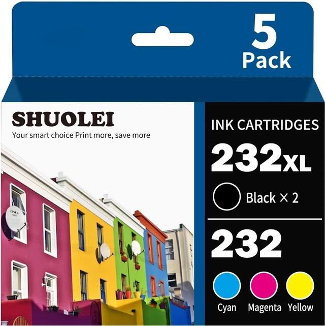 Main image of 232XL Ink Cartridges Remanufactured Replacement for Epson 232 Ink Cartridges for Expression Home XP-4200 XP-4205 Workforce WF-2930 WF-2950 Printer (2 Black, Cyan, Magenta, Yellow, 5 Pack)