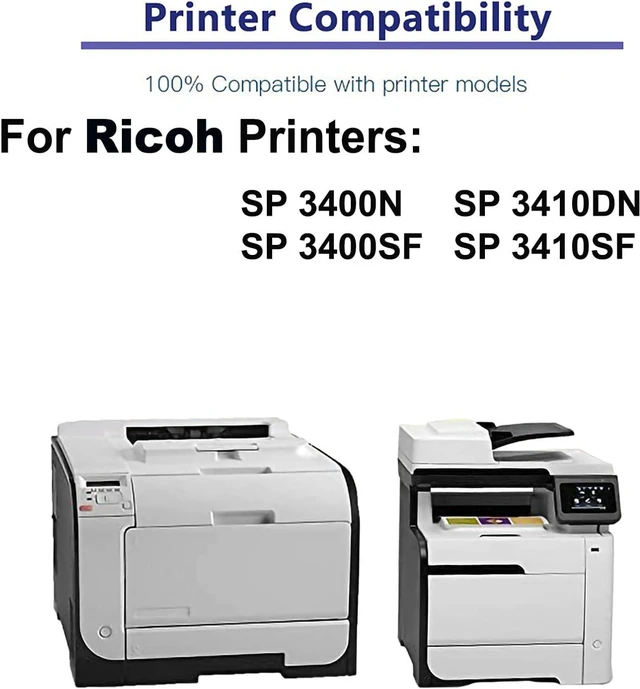 Alt view image 2 of 4 - 1-Pack Compatible High Capacity SP 3400N, 3400SF, 3410DN, 3410SF Printer Toner Cartridge Replacement for Ricoh 406464 406465 Toner Cartridge (Black)