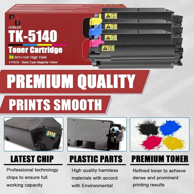 Alt view image 4 of 7 - TK5140 Toner Cartridges Compatible for Kyocera TK-5140K TK-5140C TK-5140M TK-5140Y Toner Cartridge Work for Kyocera Ecosys M6530cdn M6030cdn P6130cdn Printers