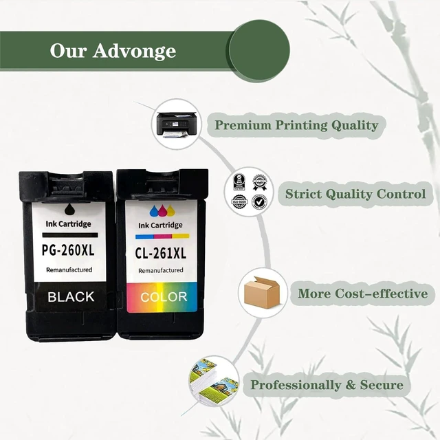 Alt view image 5 of 7 - CL-261XL PG-260XL High Capacity Ink Cartridge Compatible for Canon TR7020 TS6420 TS5320 TS5350 Black and Color Combo Pack,C