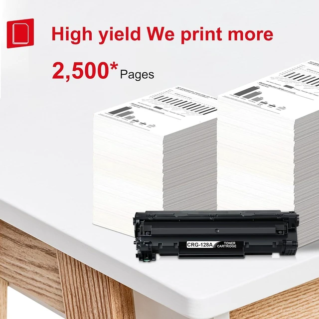 Alt view image 3 of 7 - 128 Toner Cartridge 2-Pack Black Replacement for Canon Toner Cartridge 128 CRG128 ImageClass D530 D550 D560 MF4550 MF4570dn MF4570dw MF4580dn MF4770n MF4880dw MF4890dw FaxPhone L100 L110 L190 Printer