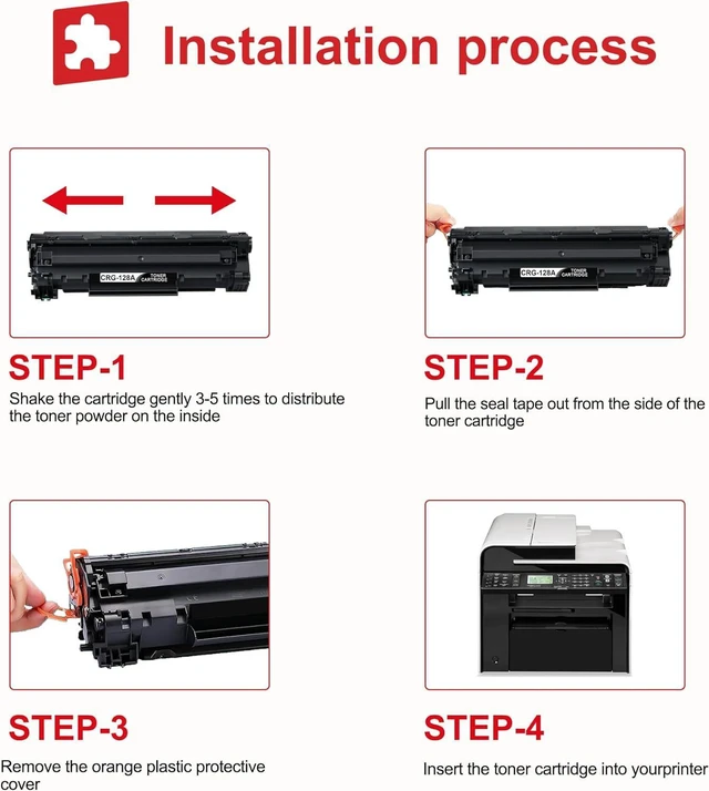 Alt view image 5 of 7 - 128 Toner Cartridge 2-Pack Black Replacement for Canon Toner Cartridge 128 CRG128 ImageClass D530 D550 D560 MF4550 MF4570dn MF4570dw MF4580dn MF4770n MF4880dw MF4890dw FaxPhone L100 L110 L190 Printer