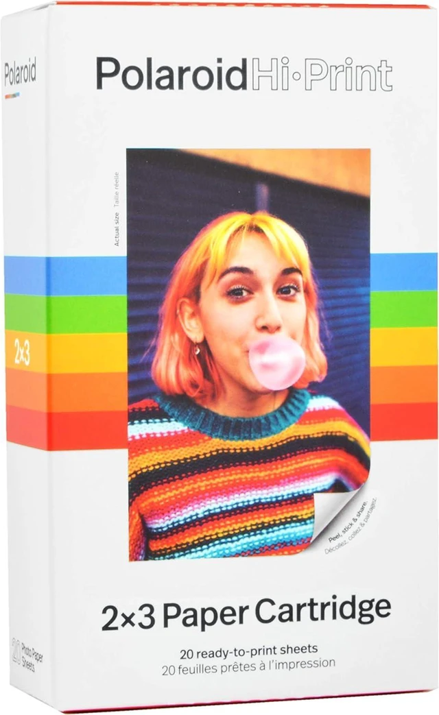 Alt view image 2 of 5 - Polaroid Hi Print 2x3 Paper Cartridge, Peel and Stick, 2 Pack (40 Photos) with a Lumintrail Microfiber Cleaning Cloth