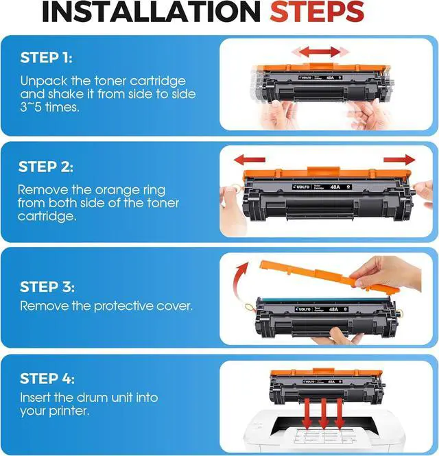 Alt view image 6 of 7 - 48A Toner Cartridge Compatible with HP 48a - Replacement for HP 48A Toner Cartridge Black Compatible with Pro M15w M29w M28w M15a M28a M31w M30w M16a M16w M29a Series Printer (4 Pack)