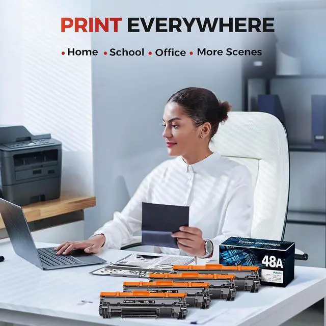 Alt view image 7 of 7 - 48A Toner Cartridge Compatible with HP 48a - Replacement for HP 48A Toner Cartridge Black Compatible with Pro M15w M29w M28w M15a M28a M31w M30w M16a M16w M29a Series Printer (4 Pack)