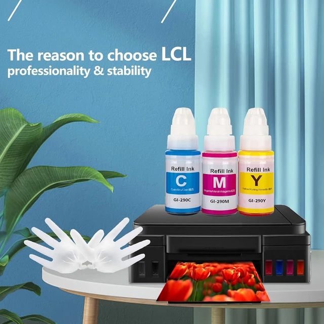 Alt view image 5 of 7 - LCL GI-290 Regular CMY Ink Bottles Replacement for GI 290 290 Ink Compatible with G3200 G4210 G1000 G1100 G1800 G1810 G1900 G2000 G2100 G2200