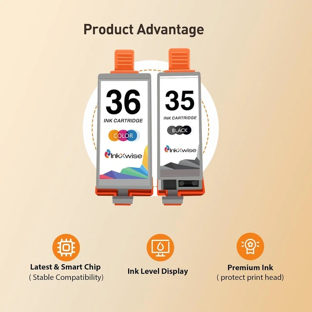 Alt view image 4 of 7 - PGI-35 CLI-36 Ink Cartridge Replacement for Canon TR150 Ink for Canon 35 36 Ink Cartridge Work with PIXMA TR150 IP110 TR152 IP100 Mini260 Mini320 Printer (8BK, 4 Tri-Color)