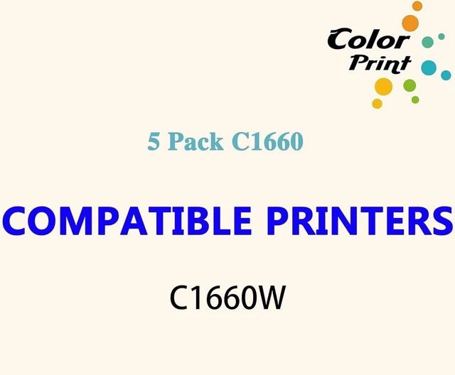 Alt view image 2 of 7 - COLOR PRINT Compatible c1660w Toner Cartridge Replacement for Dell 1660W C1660 1660 C1660cnw 1660CNW 4G9HP DWGCP V3W4C V53F6 Printer (5-Pack, 2 Black, 1 Cyan, 1 Magenta, 1 Yellow)