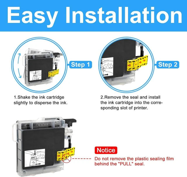 Alt view image 2 of 6 - LCL Compatible Ink Cartridge Replacement for Brother LC61 LC-61 LC65 LC61BK LC65BK DCP-J140W 145C 165C 185C 195C 197C 365CN 375CW 535CN 585CW 595CN (5-Pack Black)