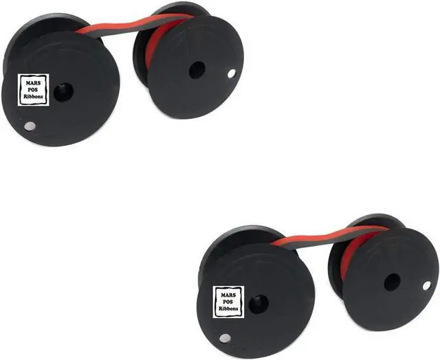 Alt view image 2 of 7 - Mars POS Ribbons Compatible with Calculator Spool Ribbon Replacement for Universal GR24BR Ribbon (Black Red, 2 Pack)