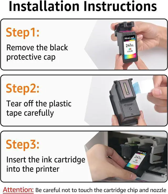 Alt view image 6 of 7 - NineLeaf Remanufactured Ink Cartridge Compatible for Canon CL-241XL CL241XL PIXMA MG3620 MG3520 MG3220 MG2220 MG2120 MG3600 MX532 MX472 MX432 MX452 MX522 TS5120 MX392 Printer (Tri-Color,2 Pack)