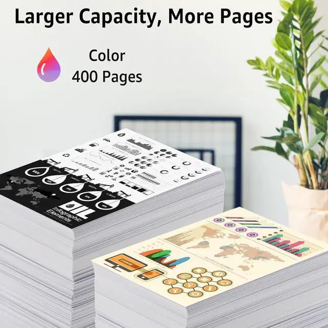 Alt view image 3 of 7 - NineLeaf Remanufactured Ink Cartridge Compatible for Canon CL-241XL CL241XL PIXMA MG3620 MG3520 MG3220 MG2220 MG2120 MG3600 MX532 MX472 MX432 MX452 MX522 TS5120 MX392 Printer (Tri-Color,2 Pack)