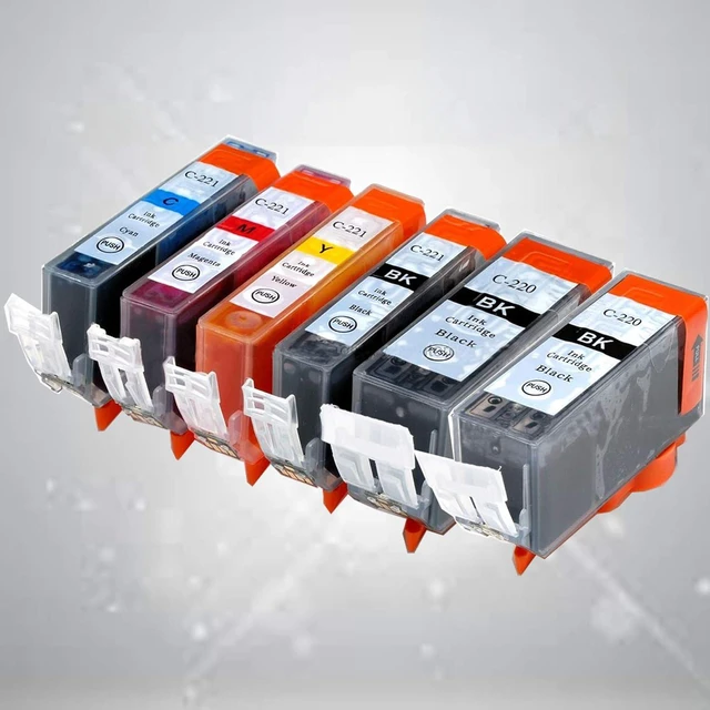 Alt view image 2 of 7 - 6-Pack 4Benefit Compatible PGI-220 CLI-221 PGI220 CLI221 PGI 220 CLI 221 Ink Cartridge for Pixma MX860 MX870 MP540 MP550 MP560 MP620 MP640 IP3600 Printer (2PGBK + 1BK + 1C + 1M + 1Y)