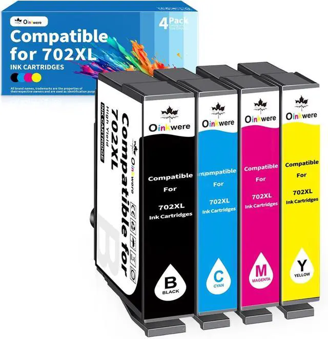 Main image of Remanufactured 702XL Ink Cartridge Replacement for Epson 702XL T702XL 702 T702 to use with Workforce Pro WF-3720 WF3720 WF-3733 WF3733 WF3730 Printer(Black Cyan Magenta Yellow,4 Pack)