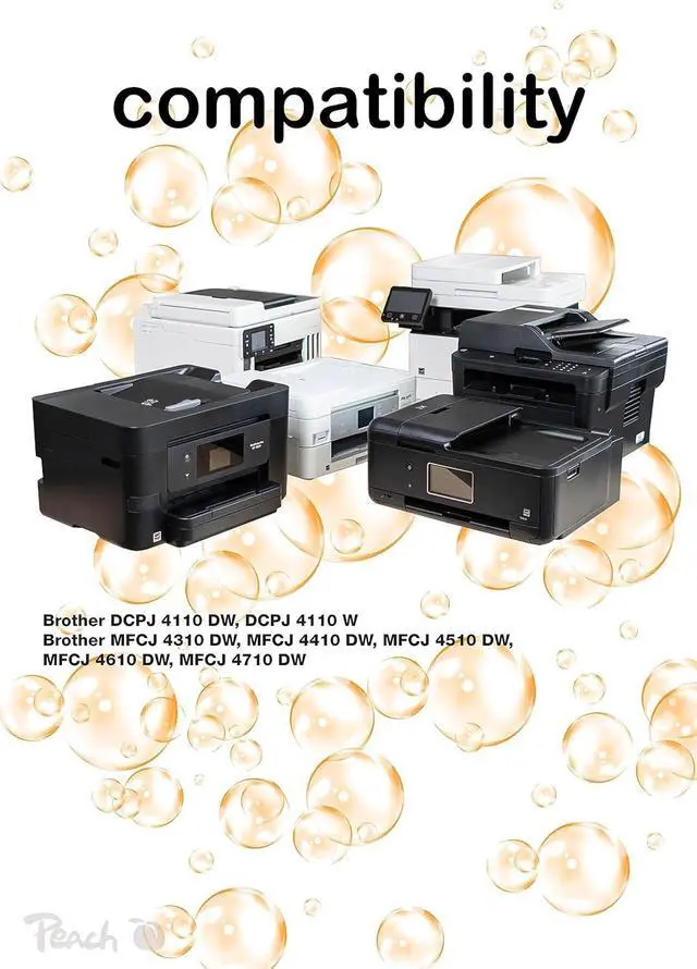 Alt view image 3 of 7 - Peach B121/123/125/127/129 Printer Cartridges XL (BK, C, M, Y) Replaces Brother LC-127XLVALBP for e.g. Brother MFCJ 4410 DW, Brother MFCJ 4510 DW, Brother DCPJ 4110 DW, Brother DCPJ 411 0 W