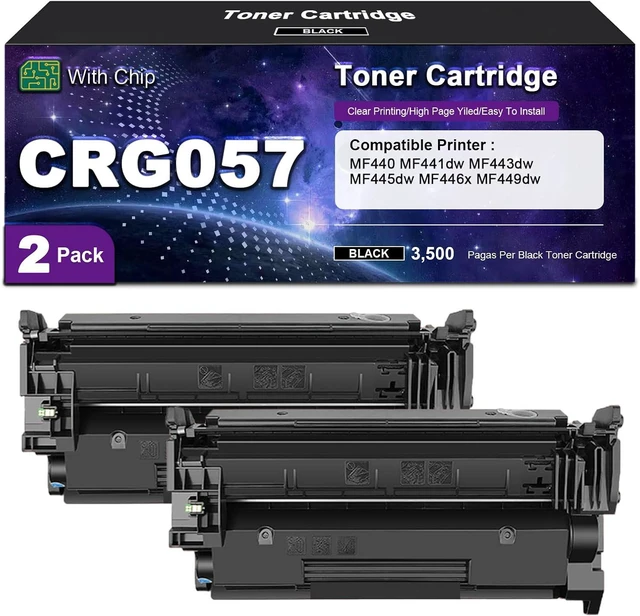 Main image of 057 CRG057 CRG-057 Toner Cartridge Compatible for Canon MF440 MF441dw MF443dw MF445dw MF446x MF449dw Printers, High Yield 3,500 Pages, with Chip, Black 2 Pack