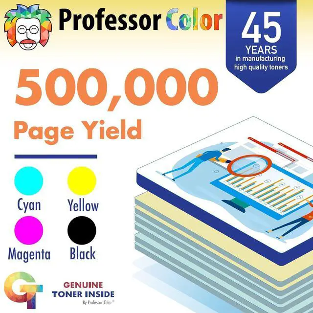 Alt view image 3 of 7 - Professor Color Re-Coded OEM Drum Cartridge for Xerox WorkCentre 7525 7530 7535 7545 7556 7830 7835 7845 7855 7970, Altalink C8030 C8035 C8045 C8055 C8070 Series | 013R00662 - 500,000 Pages 4 Pack