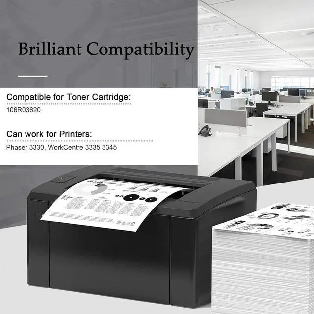 Alt view image 2 of 7 - 3330 3335 Toner Cartridge Compatible for Xerox 106R03620 Toner Cartridges Work for Xerox Phaser 3330 WorkCentre 3335 3345 Printers