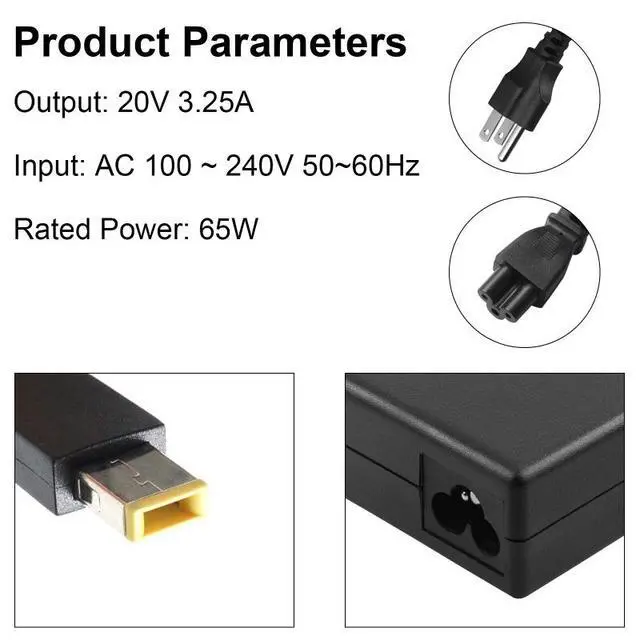 Alt view image 3 of 5 - 20V AC adapter charger for laptop and chromebook power supply