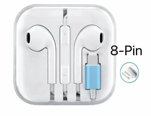 Main image of 5-PACK Wired Earphones for iPhone 15 16 17 / 13 12 Headphones Mic 8-Pin