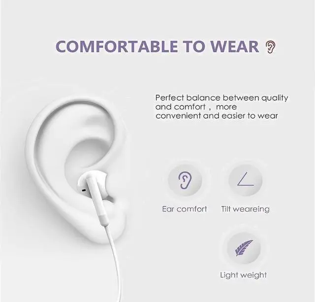 Alt view image 2 of 3 - 5-PACK Wired Earphones for iPhone 15 16 17 / 13 12 Headphones Mic 8-Pin