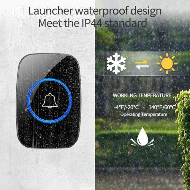 Alt view image 2 of 7 - 1000FT Wireless Doorbell Waterproof 2 Plugin Receiver Adjustable Volume 38 Chime