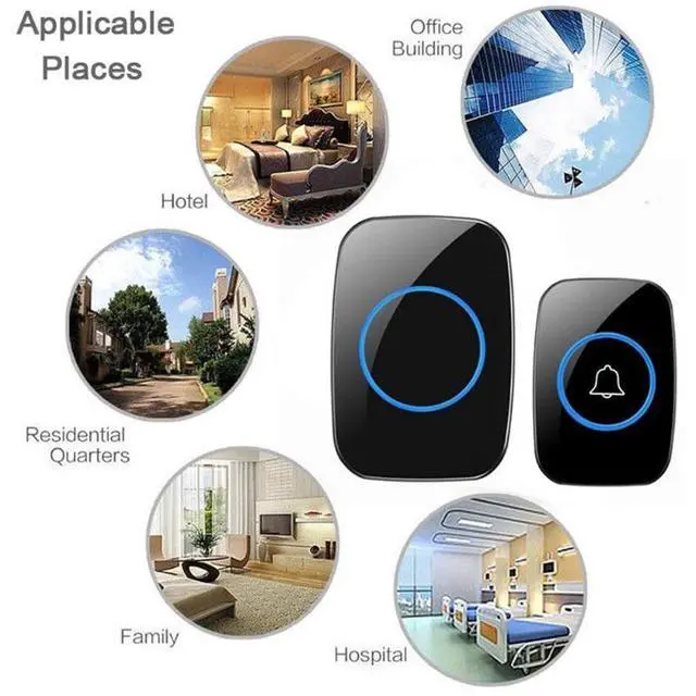 Alt view image 6 of 7 - 1000FT Wireless Doorbell Waterproof 2 Plugin Receiver Adjustable Volume 38 Chime