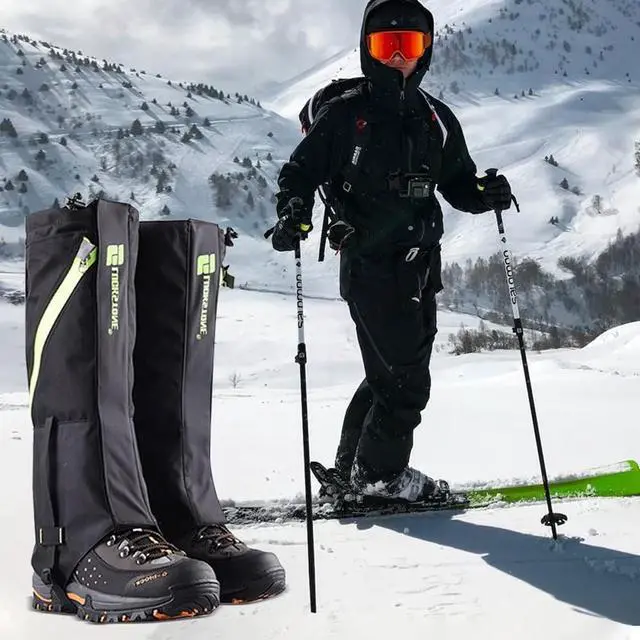Alt view image 7 of 7 - Outdoor Hiking Boots Cover Gaiters Waterproof Leg Protection Snow Legging Tools-Red (adult style)