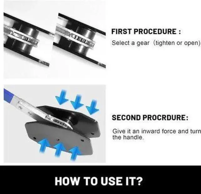 Alt view image 4 of 7 - Portable Car Ratchet Brake Piston Wrench Spreader Caliper Pad Install Tool Press