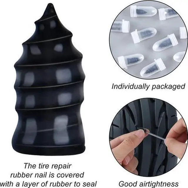 Alt view image 3 of 7 - 21PCS Car Vacuum Tire Repair Rubber Nail Screw Nails + Screwdriver Fast Tool Set