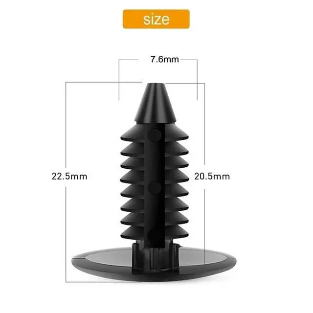 Alt view image 7 of 7 - 7mm 200PCS Plastic Rivets Clips Bumper Auto Car Hole Fastener Push Fender Pin