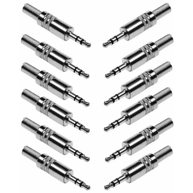 Alt view image 2 of 2 - 12 Pcs 3.5mm 1/8" Stereo Metal Plug Audio Connector Adapter Solder Type Nickel