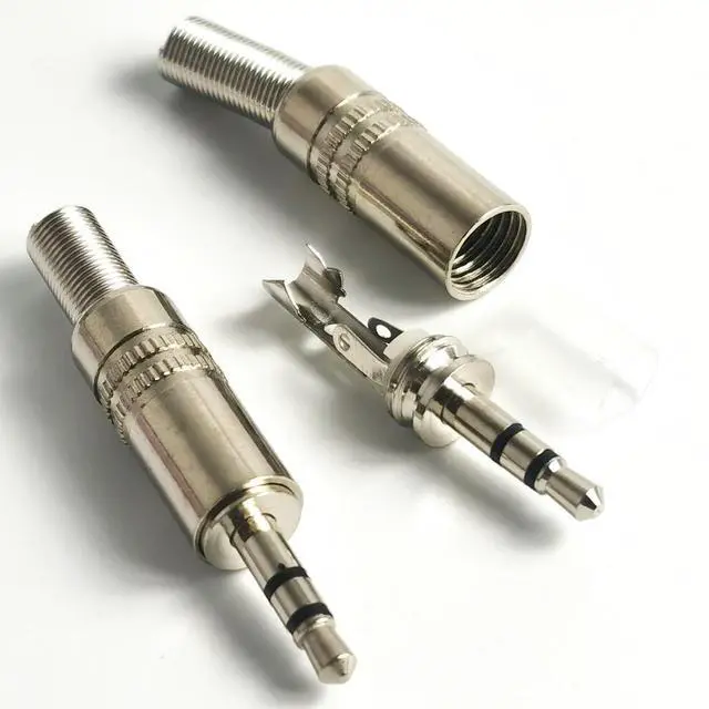 Main image of 12 Pcs 3.5mm 1/8" Stereo Metal Plug Audio Connector Adapter Solder Type Nickel