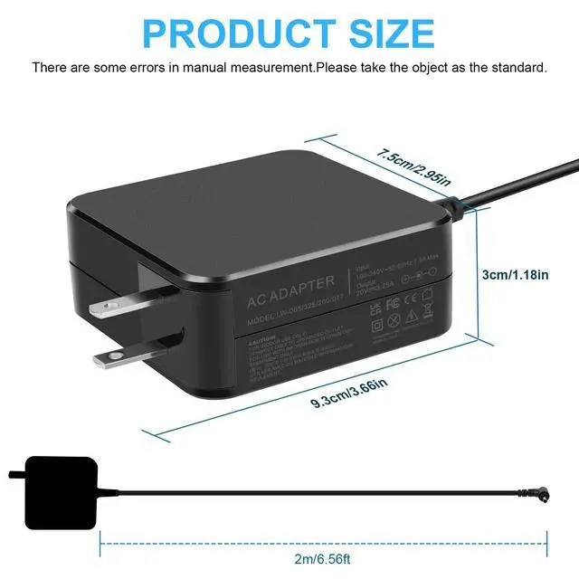 Alt view image 3 of 7 - 65W Laptop Charger AC Adapter, Compatible with IdeaPad 3 15IIL05 81WE00KVUS