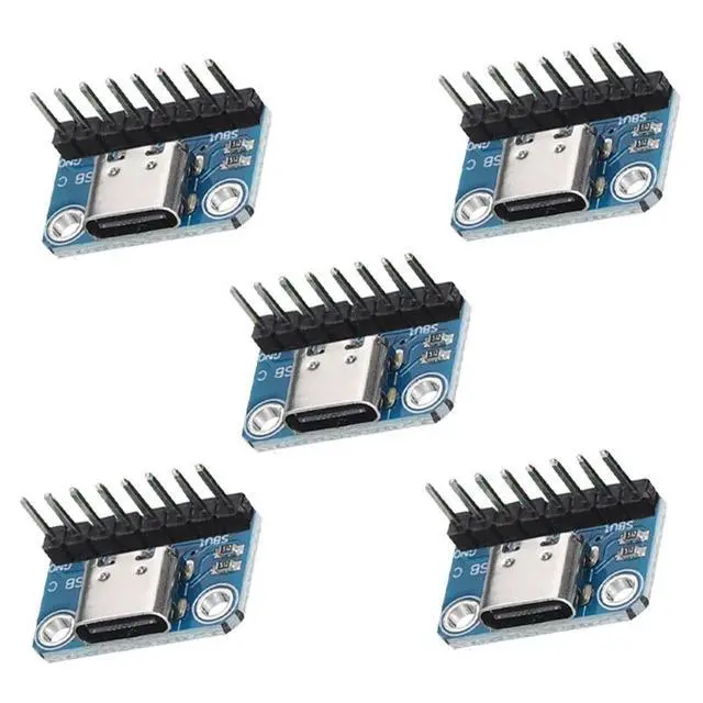 Alt view image 2 of 7 - 5Pcs USB TYPE C Breakout Board Female 2.54MM with Pin Header Connector