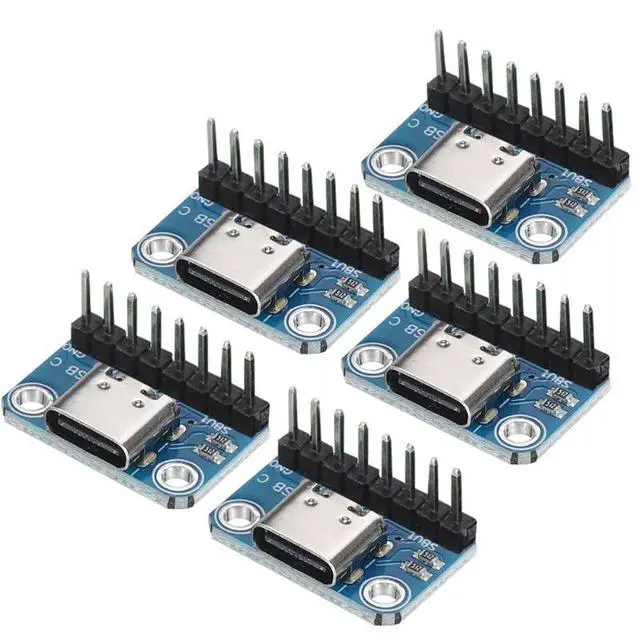 Alt view image 4 of 7 - 5Pcs USB TYPE C Breakout Board Female 2.54MM with Pin Header Connector
