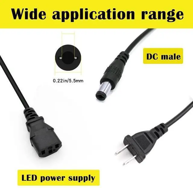 Alt view image 2 of 5 - 12V 5A 5 AMP 60W DC Power Supply Adapter Transformer LED Strip CCTV PC 5050